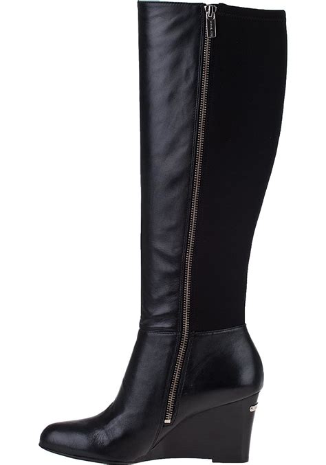 michael kors bromley wedge boots black|michael kors bromley riding boot.